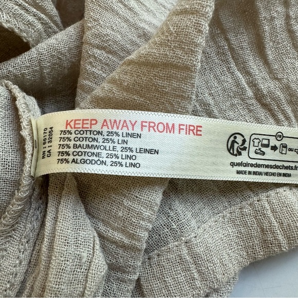 Free People NWT Boogie Down Mini Dress Stone Cold Medium Tube Top Linen Blend - Picture 8 of 10